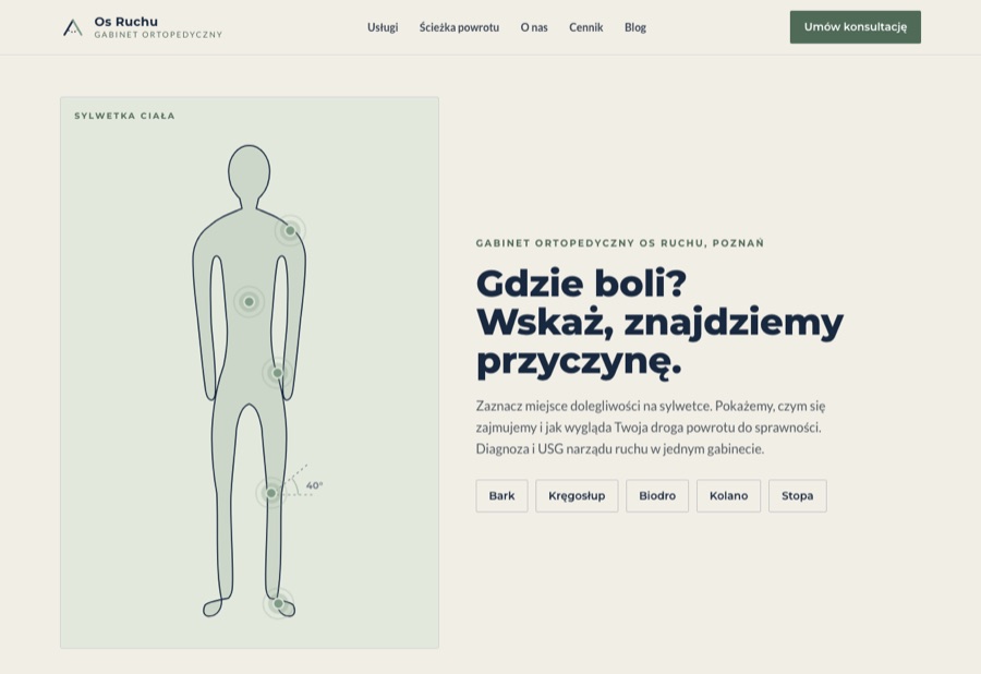 Strona internetowa ortopeda-poznan.pl, Ortopedia · Poznań